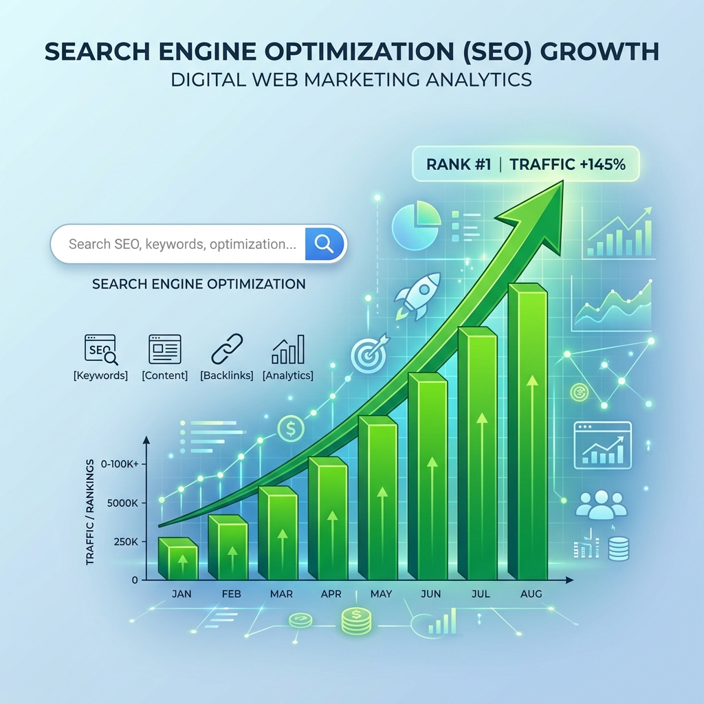 Concepto de analítica de SEO en buscadores